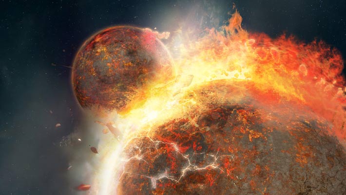 Two Fragments of Protoplanet Theia Lie Deep within Earth, Geoscientists Say